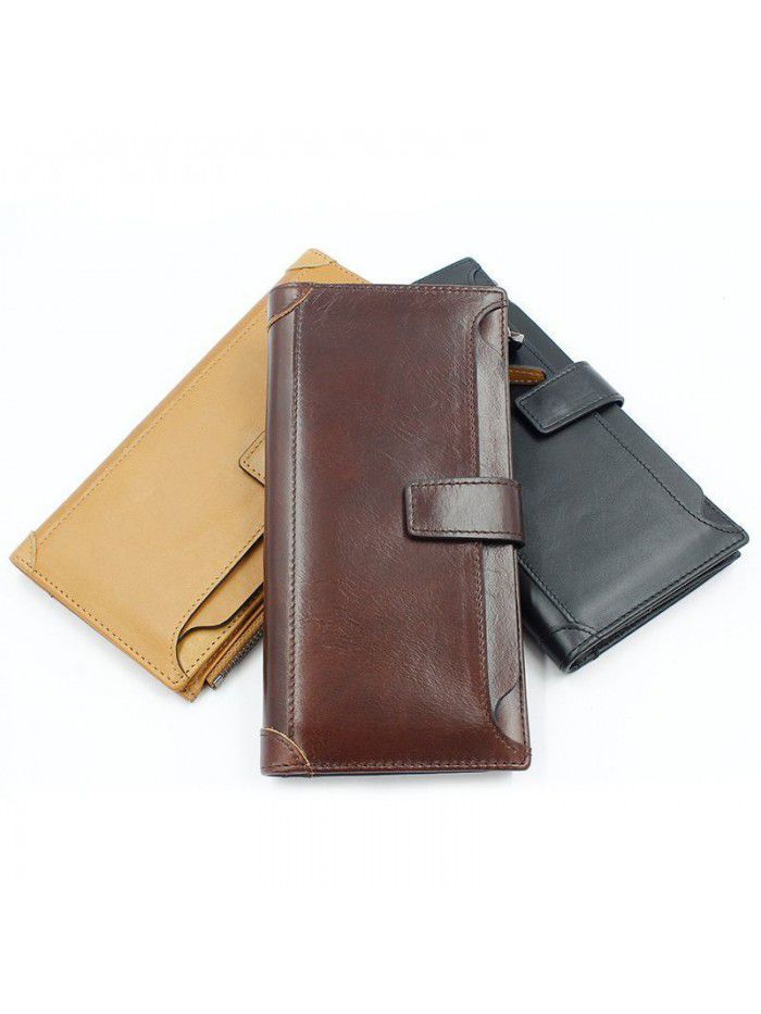 Multi-function zipper leather wallet