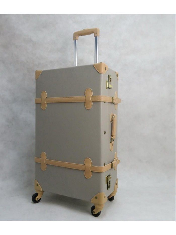 PU leather material travel trolley carry on vintage suitcase 