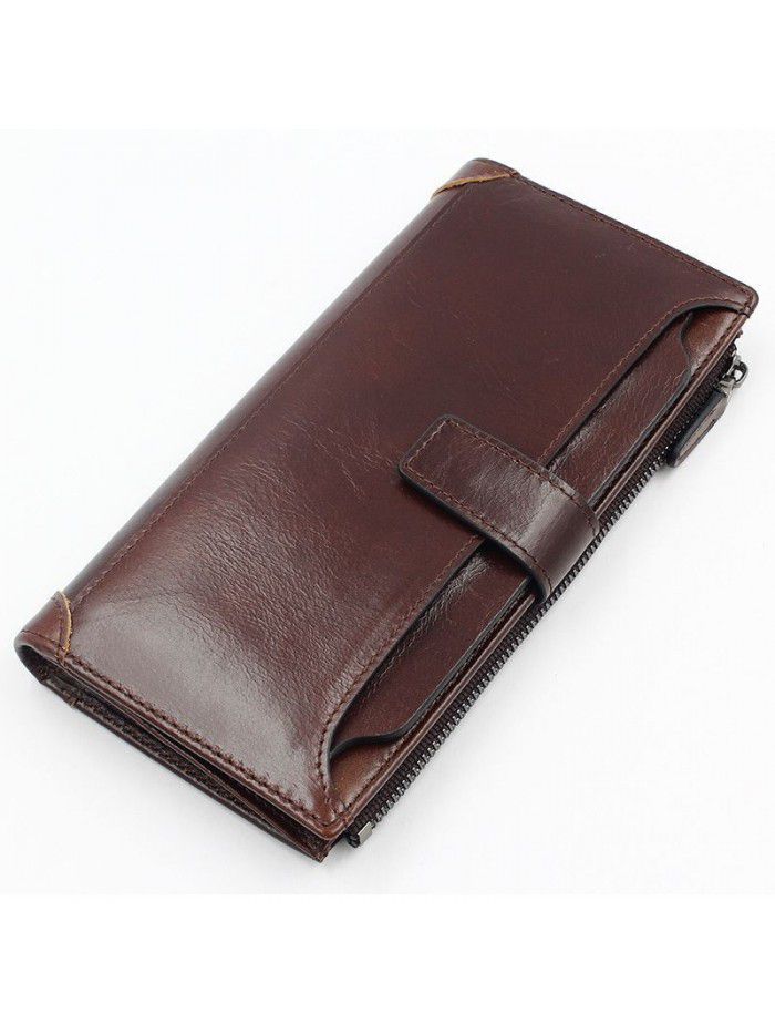 Multi-function zipper leather wallet