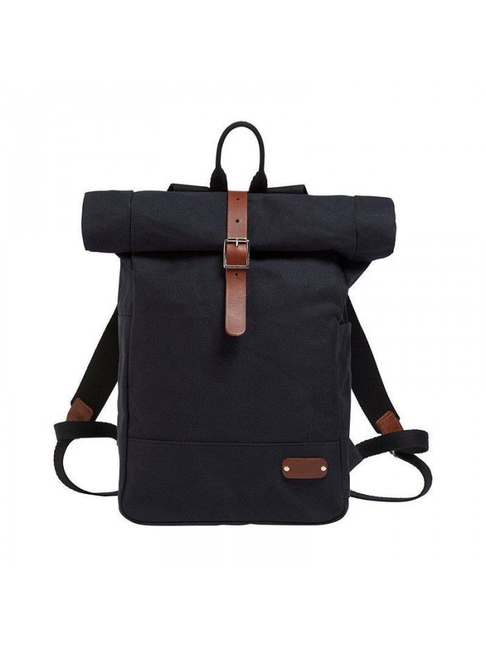 Custom Canvas Laptop Bag Canvas Roll Top Backpack Bag Canvas School Bag for Outdoor Travel