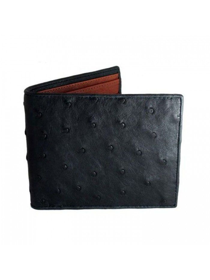 Custom grain ostrich pattern unisex genuine leather wallet special gift 