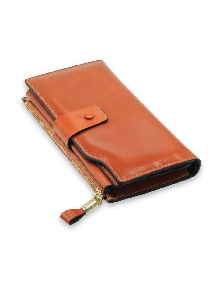 Fashion Real Leather Woman Wallets RFID Card Holder Organizer Ladies Purse