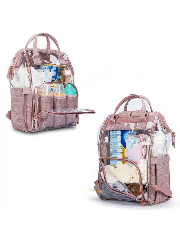 New style fashion waterproof clear PVC mummy diaper bag backpack