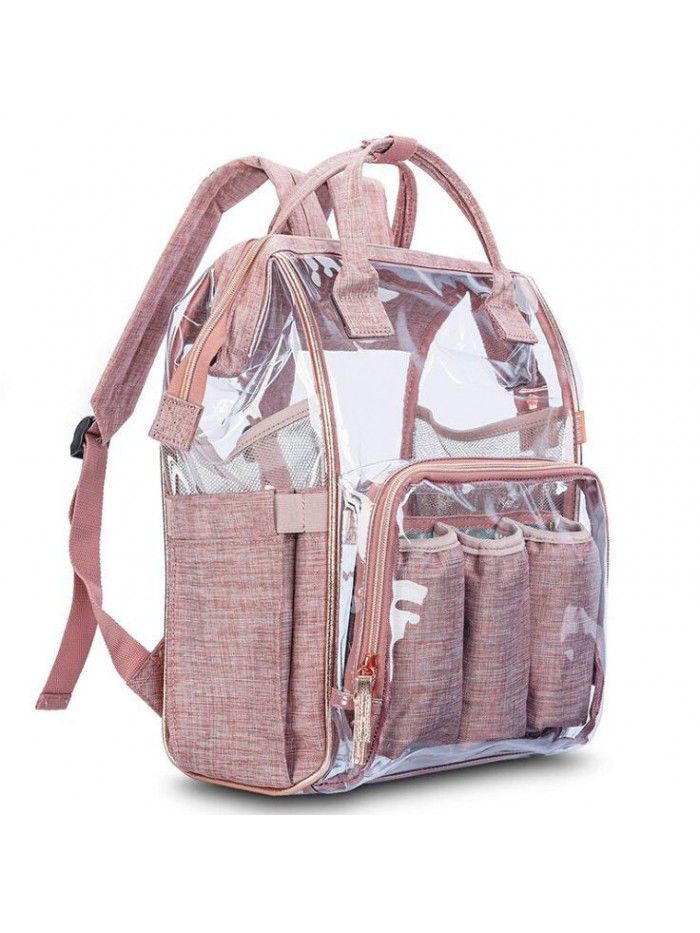 New style fashion waterproof clear PVC mummy diaper bag backpack