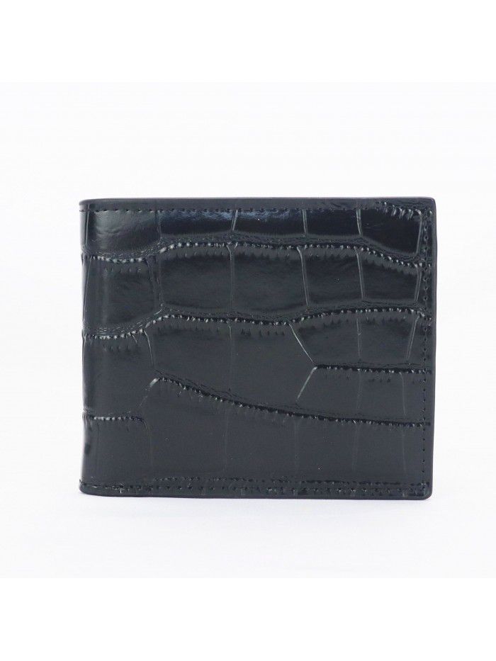  Classic pocket short bifold card holder embossed alligator crocodile leather men wallet 