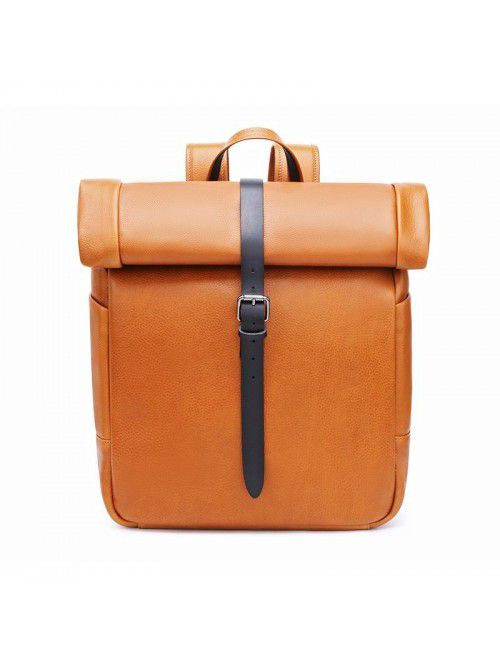 Genuine Leather Outdoor Travel Backpack Laptop Bag...