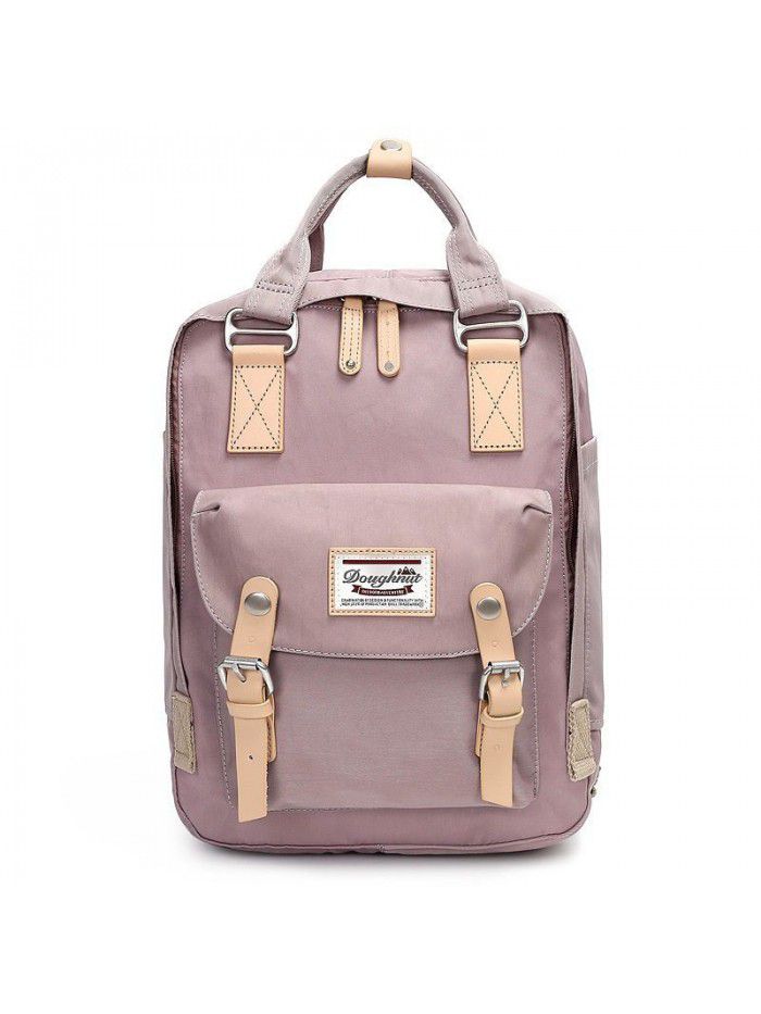 Mommy bag doughnut double shoulder bag female Korean color contrast student canvas schoolbag computer bag fashion bag