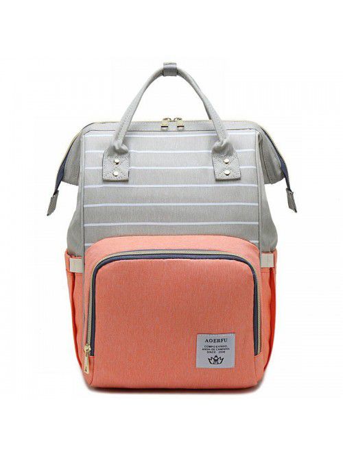 Striped mummy bag multi-function mother baby bag l...