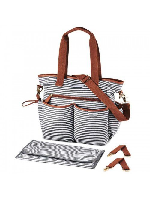 Fashion striped mummy bag portable large capacity ...