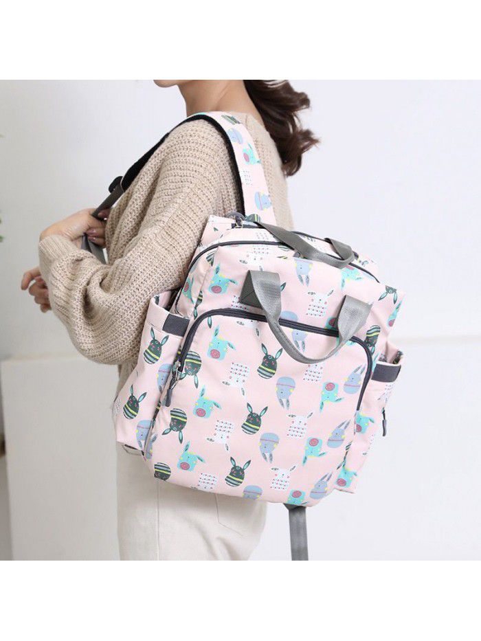 Creative multi-functional new double shoulder Mommy bag large capacity Mommy bag fashion baby bag out backpack wholesale