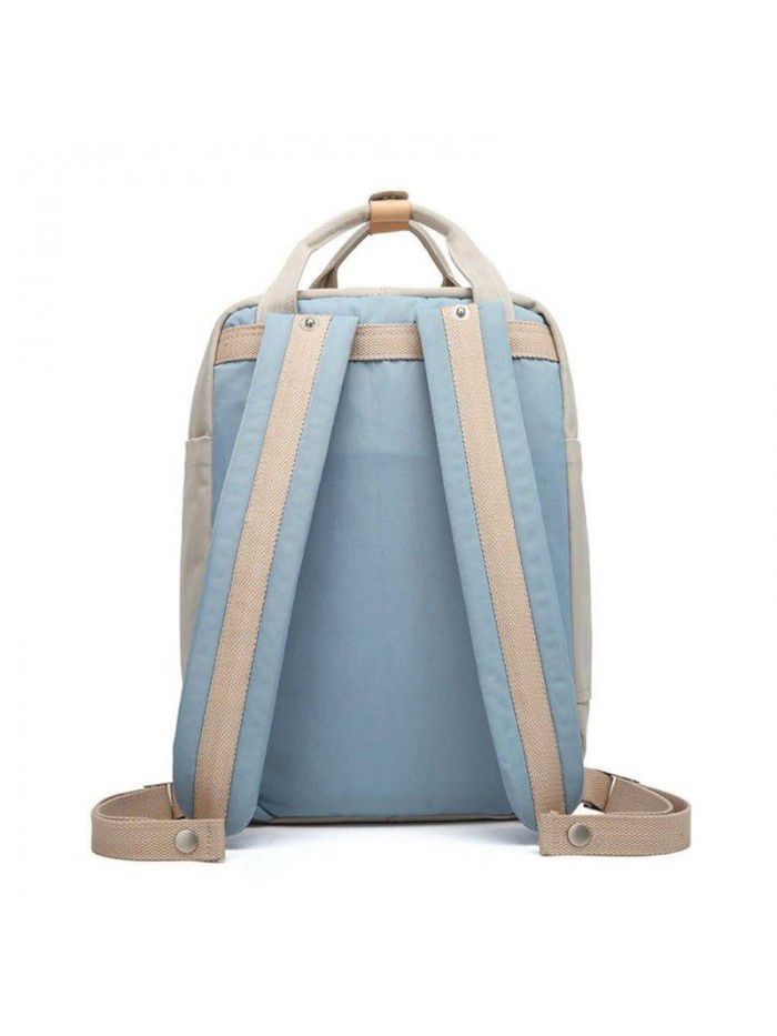 Mommy bag doughnut double shoulder bag female Korean color contrast student canvas schoolbag computer bag fashion bag