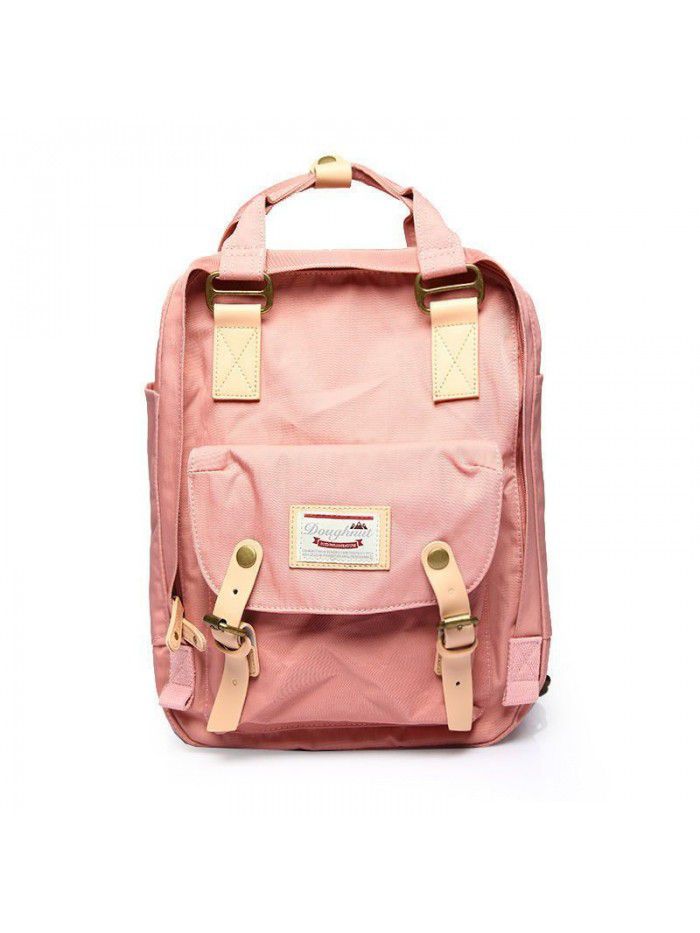 Mommy bag doughnut double shoulder bag female Korean color contrast student canvas schoolbag computer bag fashion bag