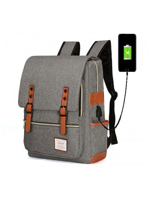  new USB charging backpack anti theft backpack col...