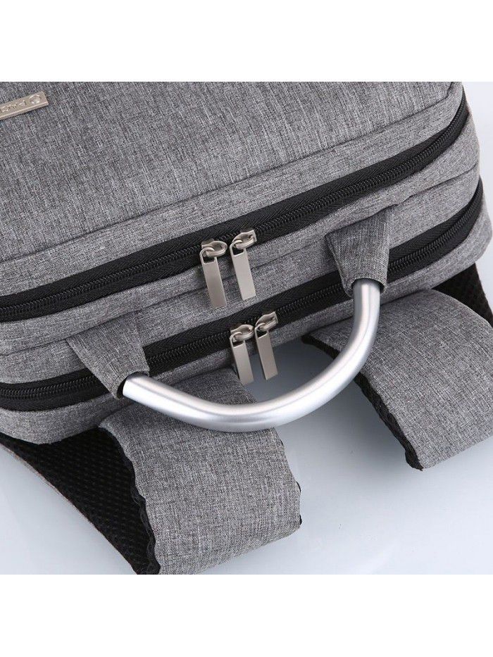 Custom logo 2019 new aluminum shoulder bag USB charging Backpack Laptop bag business bag for men and women
