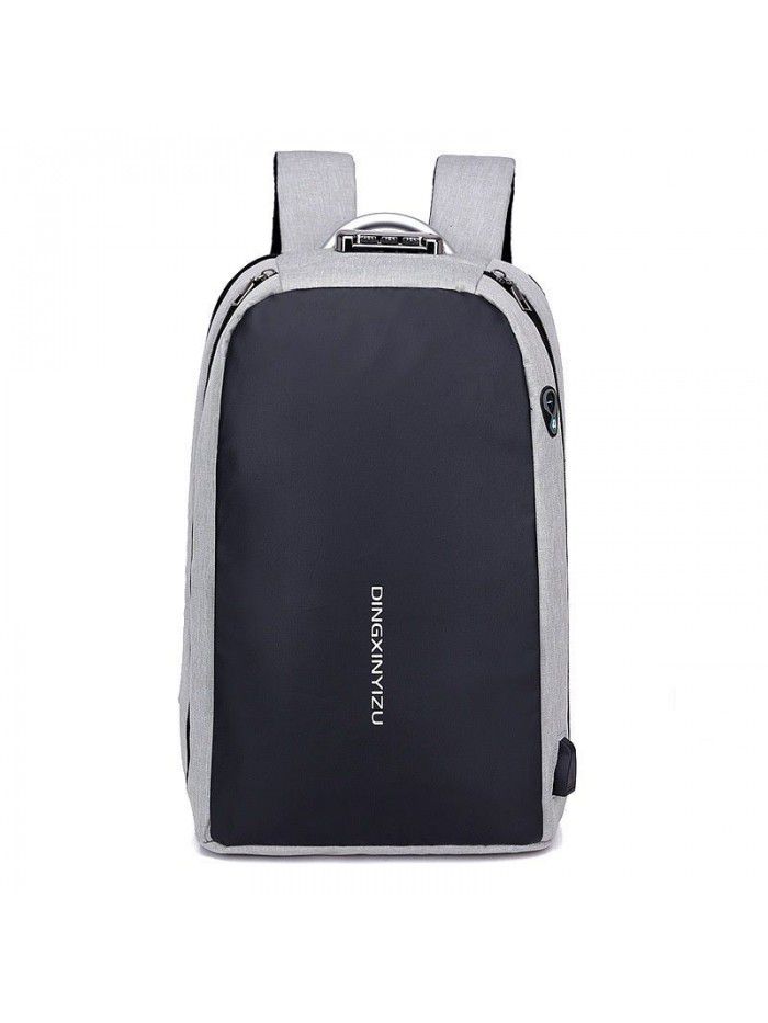 Men's large capacity password lock backpack anti-theft USB charger backpack computer bag business cross-border travel
