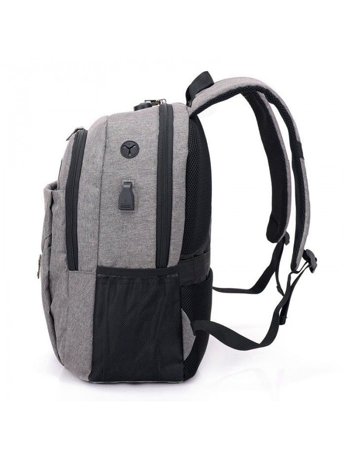 new Korean fashion code lock schoolbag for middle school students men's computer backpack USB charging anti-theft Backpack