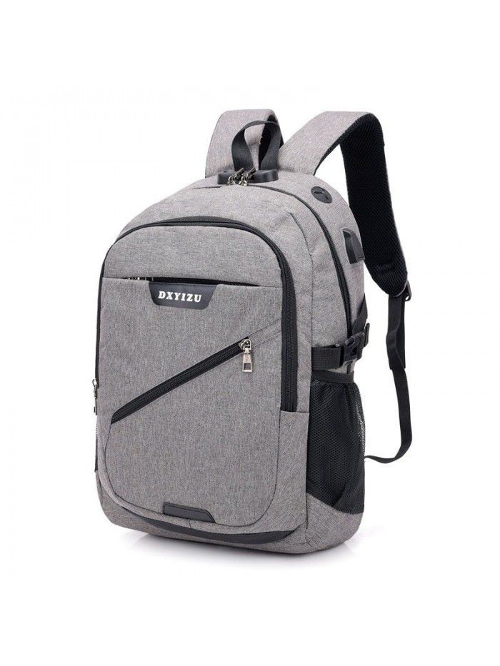 Backpack Fashion College Students' schoolbag USB charging large capacity simple travel bag computer backpack
