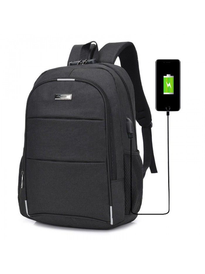 Men's fashion trend leisure backpack women's USB charging travel backpack computer junior high school student bag
