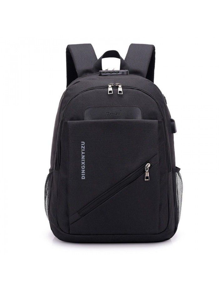 new Korean fashion code lock schoolbag for middle school students men's computer backpack USB charging anti-theft Backpack