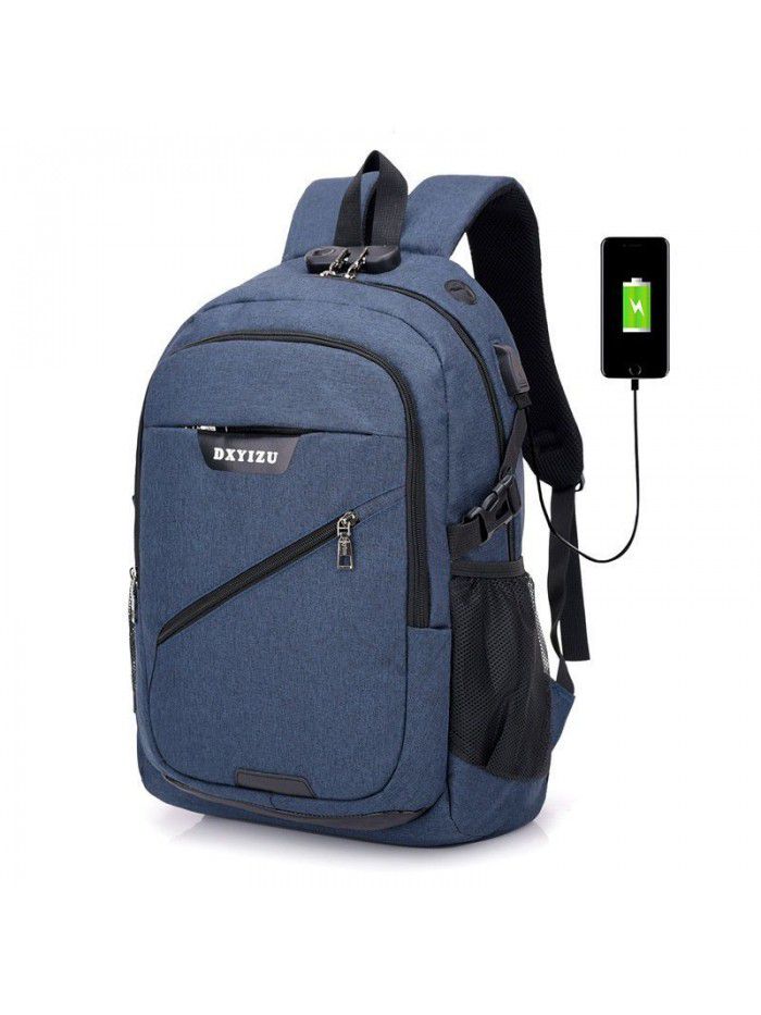 Backpack Fashion College Students' schoolbag USB charging large capacity simple travel bag computer backpack
