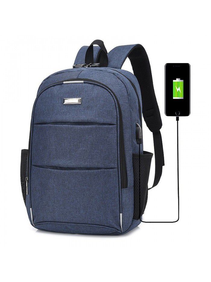 Men's fashion trend leisure backpack women's USB charging travel backpack computer junior high school student bag
