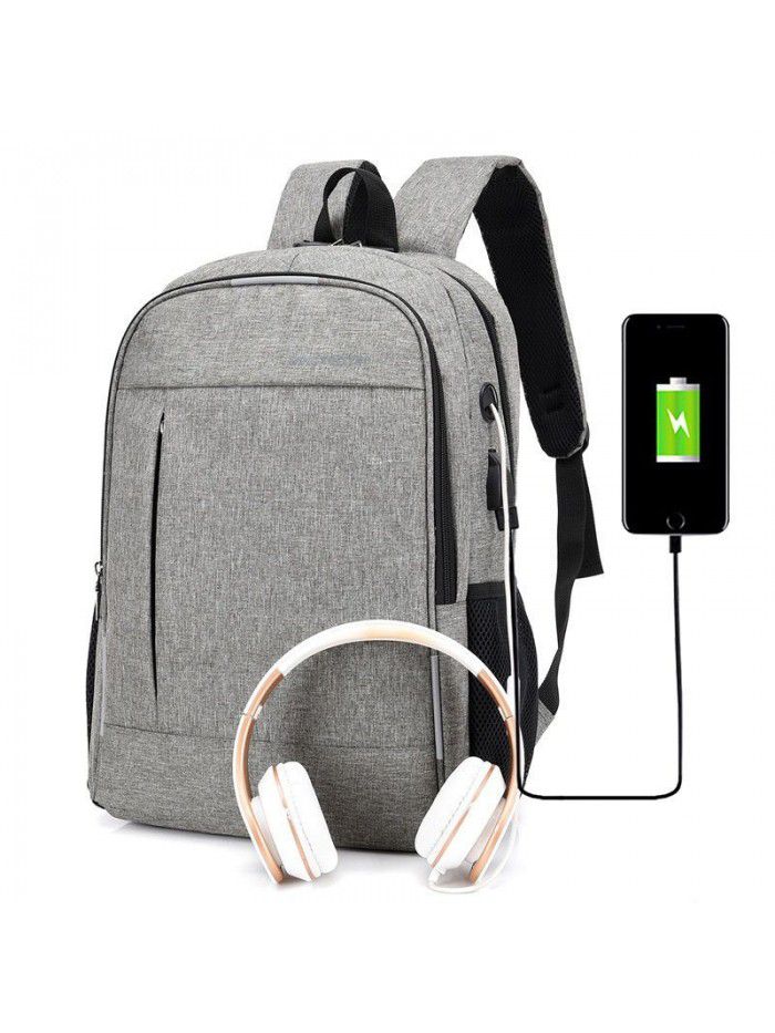 New leisure USB charging backpack men's business Backpack Light simple computer bag fashion student bag
