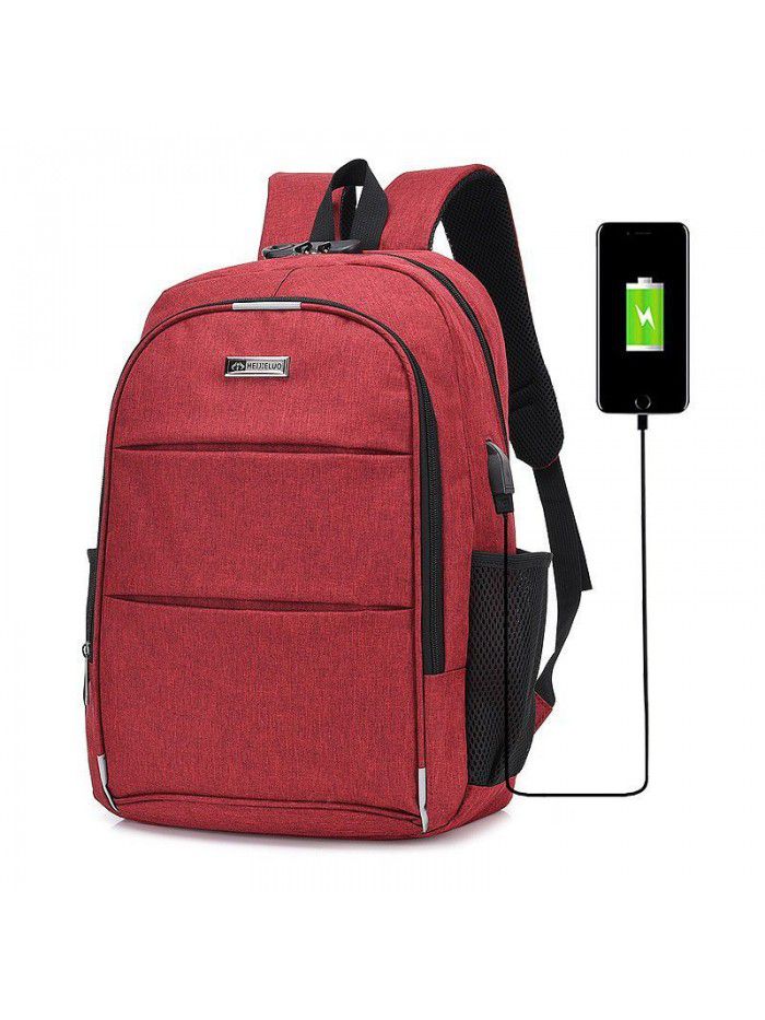 Men's fashion trend leisure backpack women's USB charging travel backpack computer junior high school student bag
