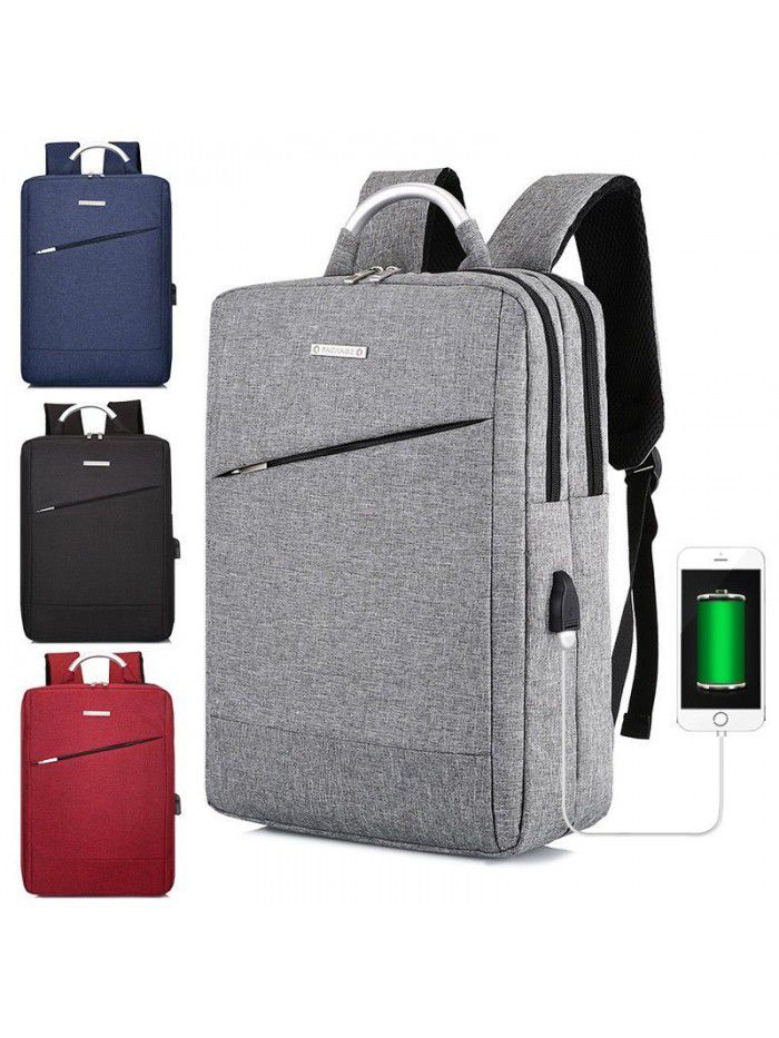 Cross border aluminum shoulder bag customized backpack business laptop bag USB charging multifunctional leisure backpack
