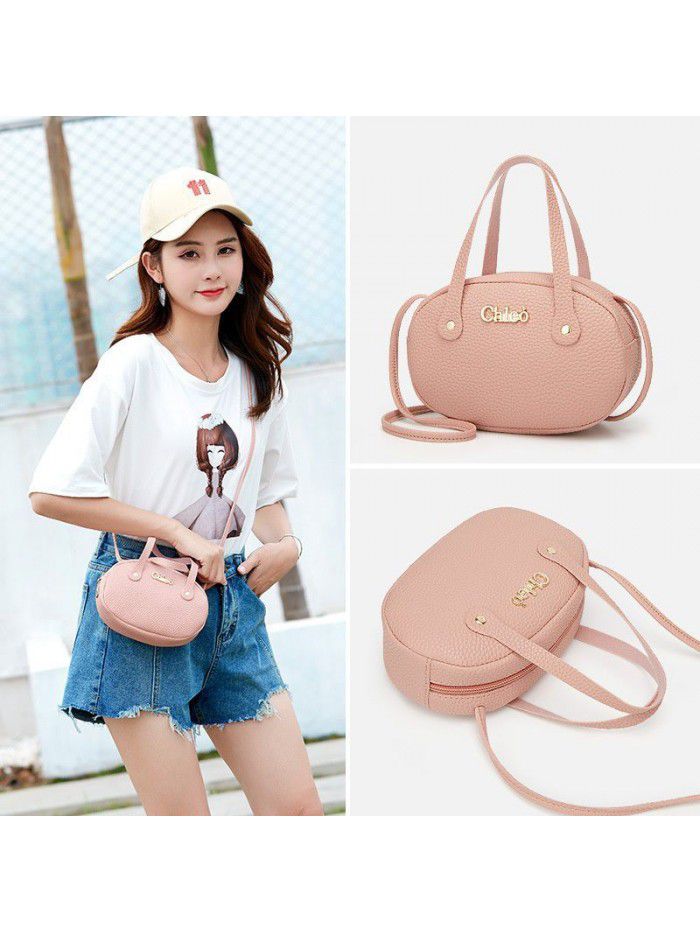 Foreign trade small bag women wholesale 2019 summer new leisure Women's single shoulder bag portable lychee pattern small round bag zero wallet
