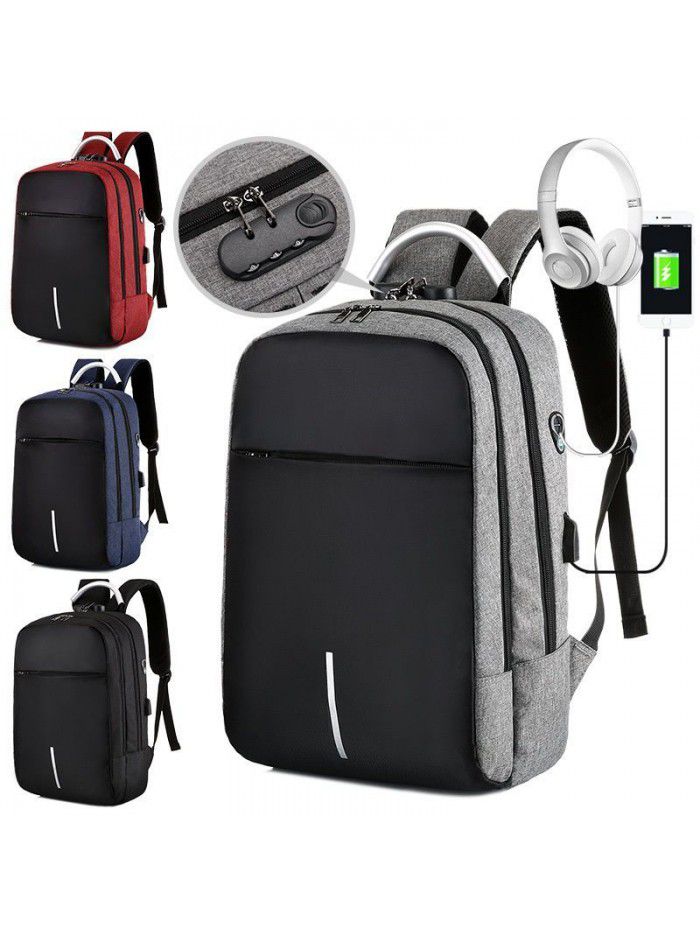 A cross-border charging anti-theft computer bag, backpack, password lock, multi-functional backpack, travel bag for men and women
