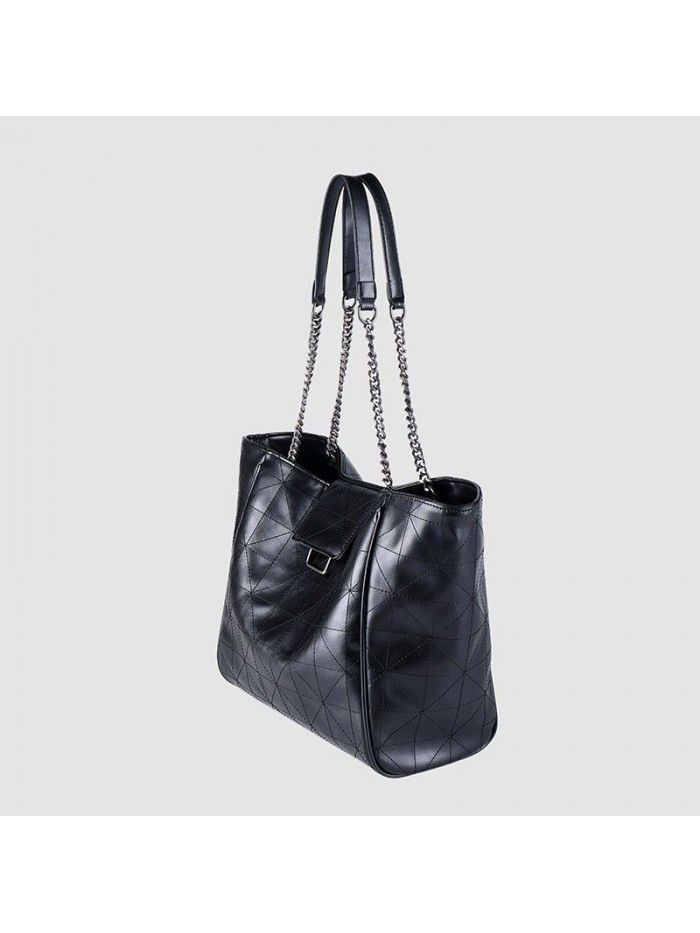 A new fashion black one shoulder large capacity rock soft Tote Bag 2020