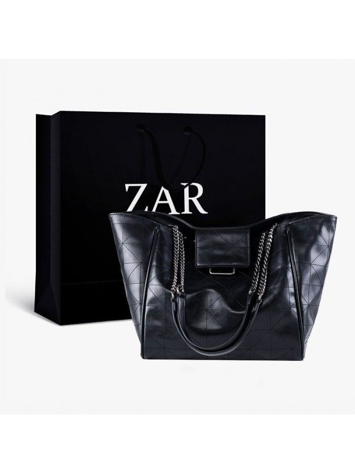 A new fashion black one shoulder large capacity rock soft Tote Bag 2020