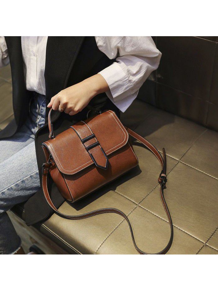 Foreign trade wholesale fashion single shoulder bag women 2019 new Korean version retro hand-held messenger bag simple and versatile women's bag
