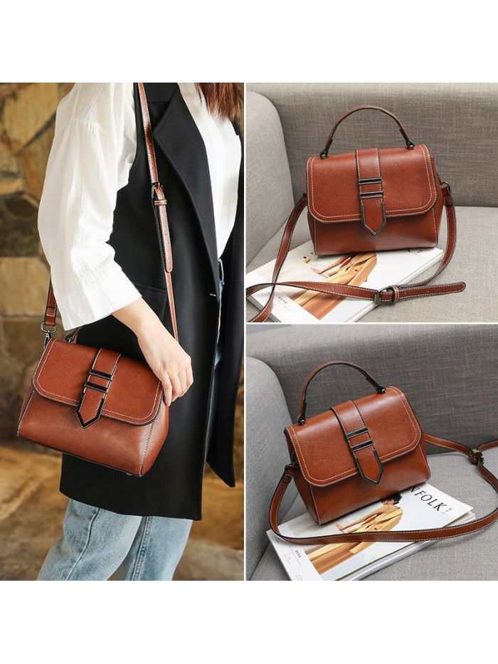 Foreign trade wholesale fashion single shoulder bag women 2019 new Korean version retro hand-held messenger bag simple and versatile women's bag
