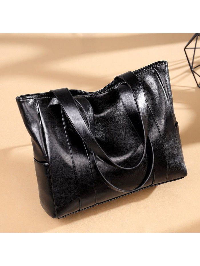 Large bag women 2020 new Korean version simple and versatile handbag cross border large capacity single shoulder bag tote bag women's bag