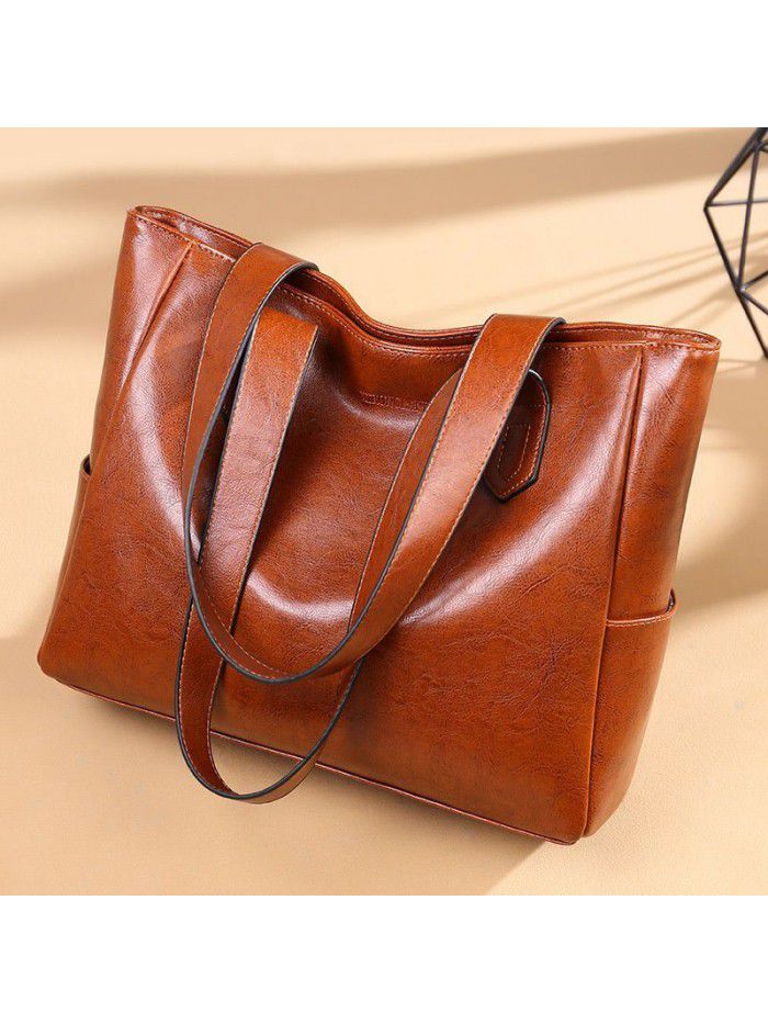 Large bag women 2020 new Korean version simple and versatile handbag cross border large capacity single shoulder bag tote bag women's bag