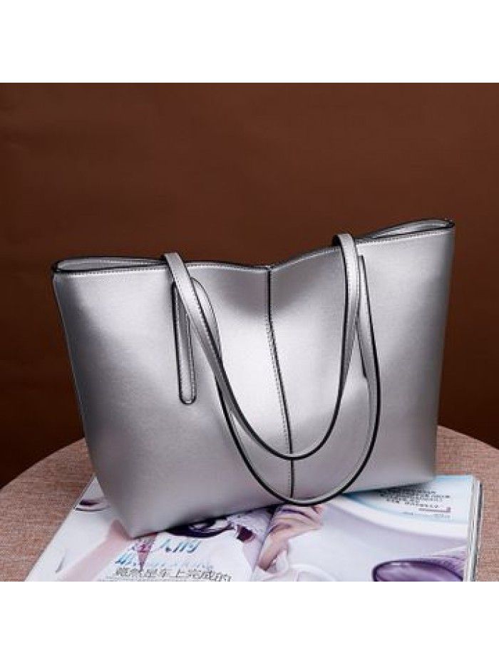 bags new bag fashion simple versatile large capacity tote bag hand bill of lading Shoulder Tote Bag Pu women's bag