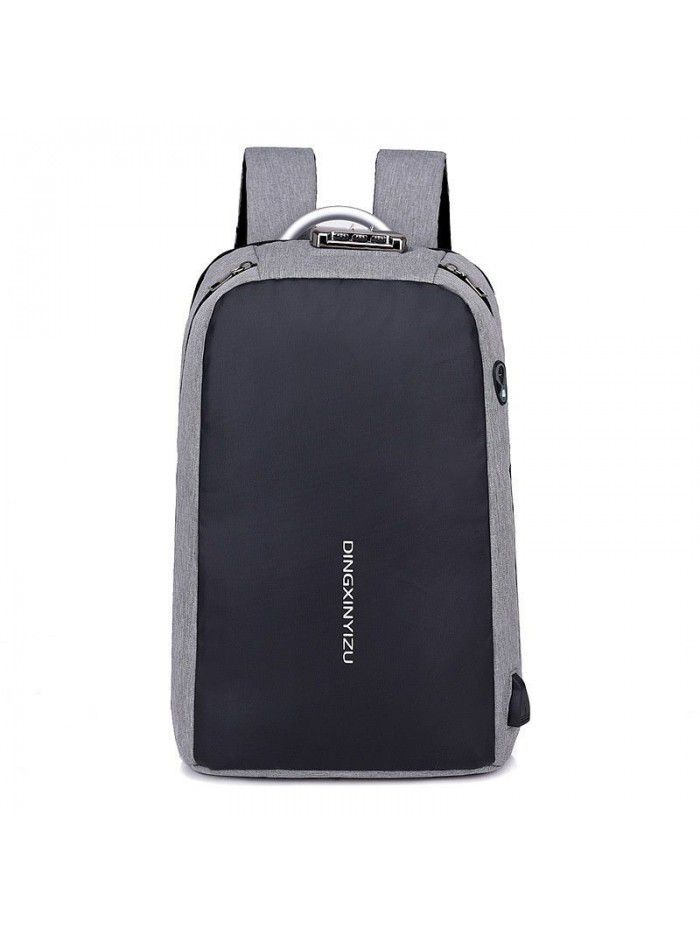 Men's large capacity password lock backpack anti-theft USB charger backpack computer bag business cross-border travel
