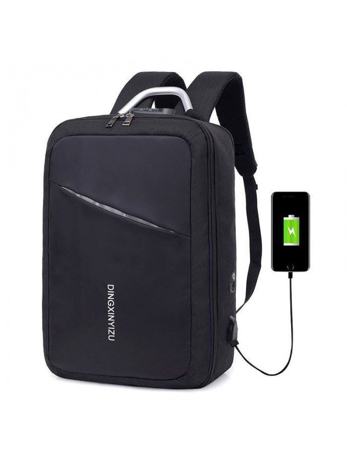 Computer bag large capacity travel bag double shoulder bag USB charging intelligent men waterproof new business leisure
