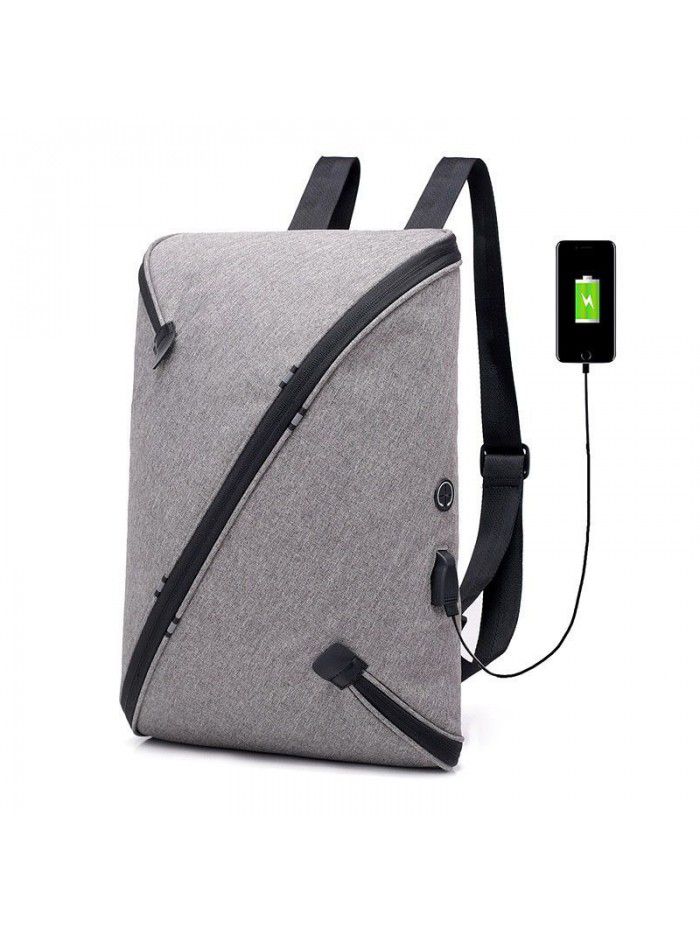 Summer 2019 new personalized leisure business integrated single practical reflective double shoulder computer bag men's large
