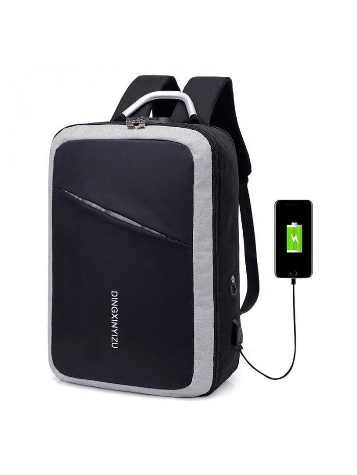 Computer bag large capacity travel bag double shoulder bag USB charging intelligent men waterproof new business leisure
