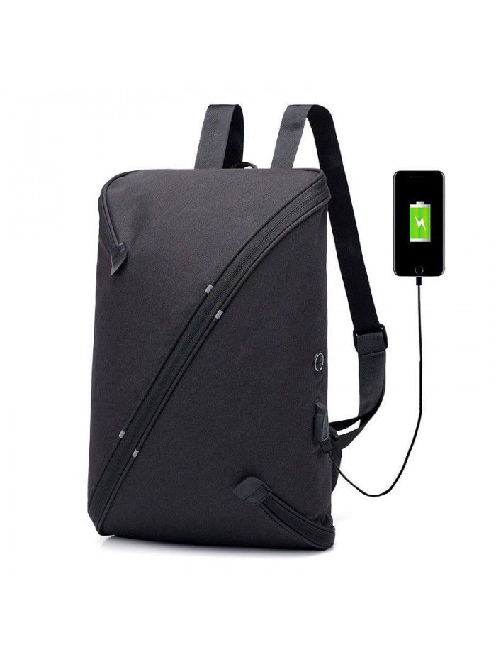 Summer 2019 new personalized leisure business integrated single practical reflective double shoulder computer bag men's large
