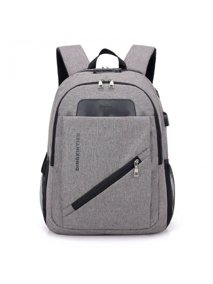 new Korean fashion code lock schoolbag for middle school students men's computer backpack USB charging anti-theft Backpack