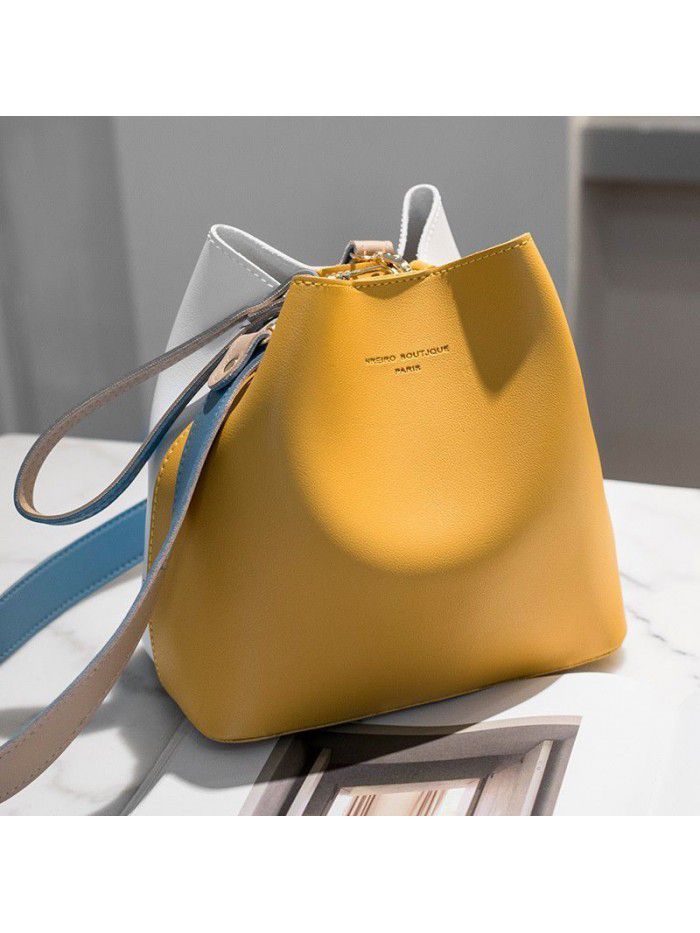 Bucket Bag Messenger Bag 2019 new versatile summer daughter and mother bag contrast leisure Single Shoulder Messenger Bag
