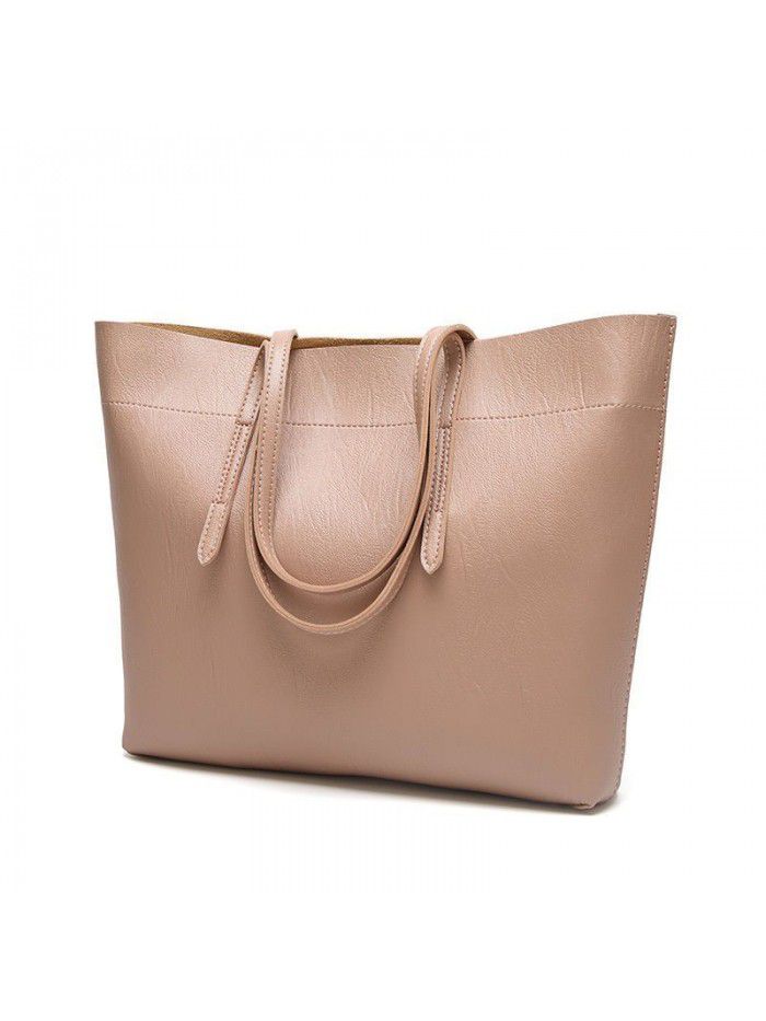 Bag women 2019 new single shoulder bag foreign trade simple big bag large capacity commuter tote bag can be processed and customized