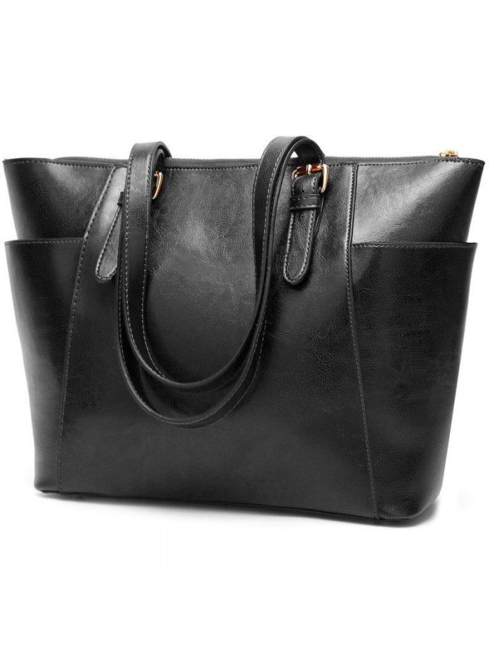 fashion women's bag retro European and American One Shoulder Messenger Bag foreign trade oil wax leather women's handbag large capacity Tote Bag