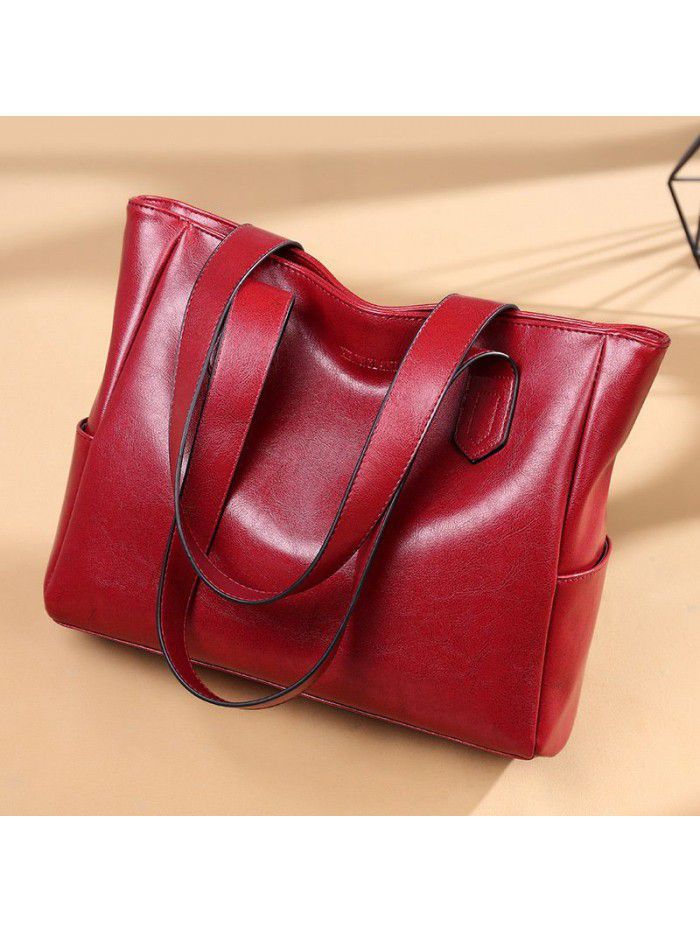 Large bag women 2020 new Korean version simple and versatile handbag cross border large capacity single shoulder bag tote bag women's bag