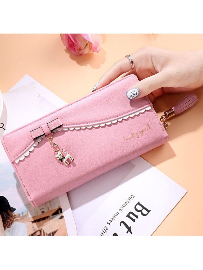 new popular women's Long Wallet small wallet women's wallet cute animal letter Pu Korean manufacturer