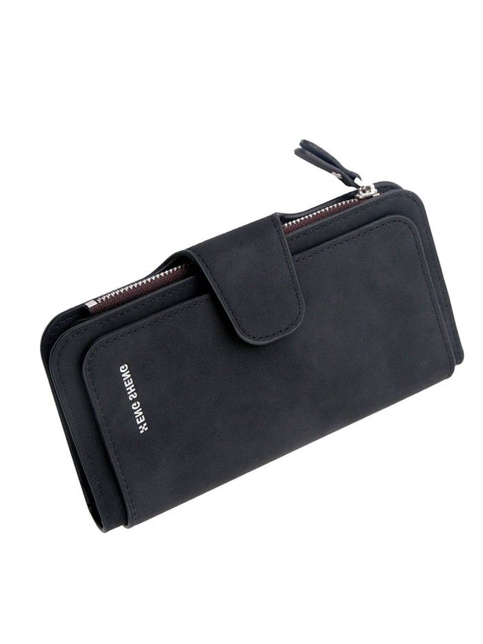 Hengsheng wallet women's 30% off long frosted Euro American style card bag buckle women's wallet zero wallet wallet multi card position