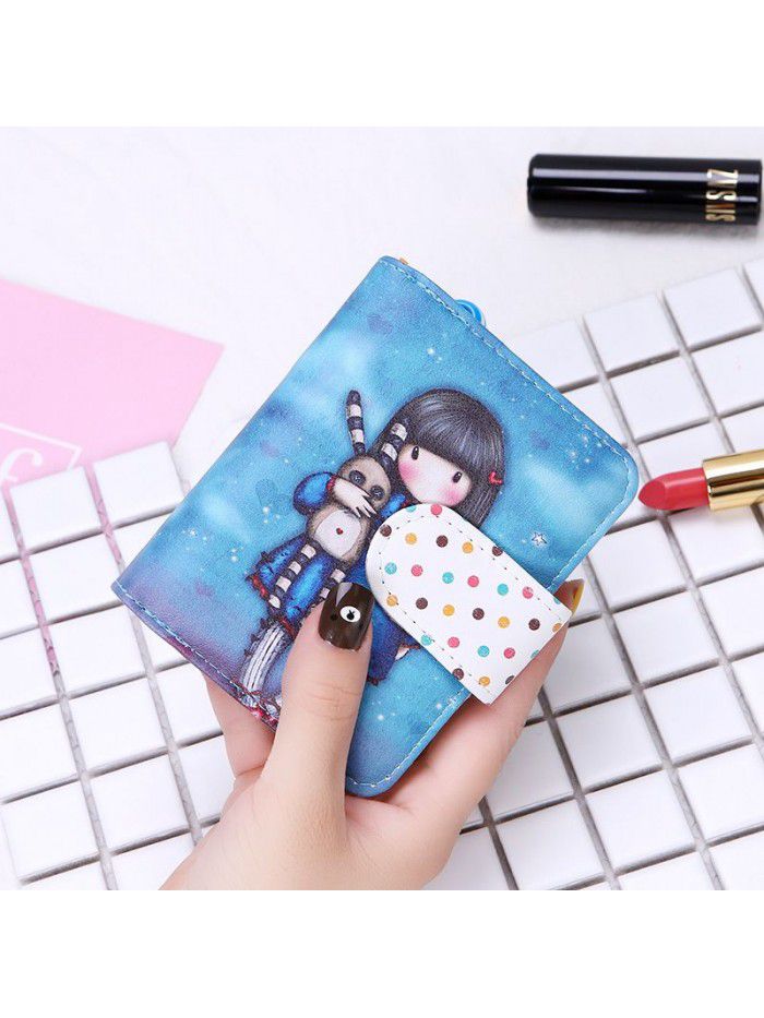  new women's Korean version lovely wave point Wallet Zipper women's cartoon lovely wallet wallet